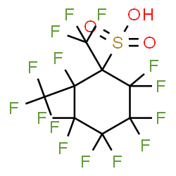 ChemSpider 2D Image | 2,2,3,3,4,4,5,5,6-Nonafluoro-1,6-bis(trifluoromethyl)cyclohexanesulfonic acid | C8HF15O3S