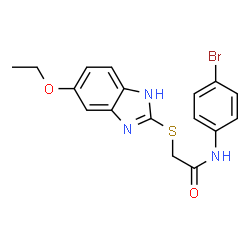 ChemSpider 2D Image | N-(4-Bromophenyl)-2-[(5-ethoxy-1H-benzimidazol-2-yl)sulfanyl]acetamide | C17H16BrN3O2S