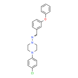 ChemSpider 2D Image | N-[4-(4-Chlorophenyl)-1-piperazinyl]-1-(3-phenoxyphenyl)methanimine | C23H22ClN3O