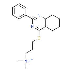 ChemSpider 2D Image | N,N-Dimethyl-3-[(2-phenyl-5,6,7,8-tetrahydro-4-quinazolinyl)sulfanyl]-1-propanaminium | C19H26N3S