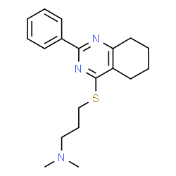 ChemSpider 2D Image | N,N-Dimethyl-3-[(2-phenyl-5,6,7,8-tetrahydro-4-quinazolinyl)sulfanyl]-1-propanamine | C19H25N3S