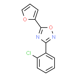 ChemSpider 2D Image | 3-(2-Chlorophenyl)-5-(2-furyl)-1,2,4-oxadiazole | C12H7ClN2O2