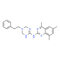 ChemSpider 2D Image | 4,6,8-Trimethyl-N-[5-(2-phenylethyl)-1,4,5,6-tetrahydro-1,3,5-triazin-2-yl]-2-quinazolinamine | C22H26N6