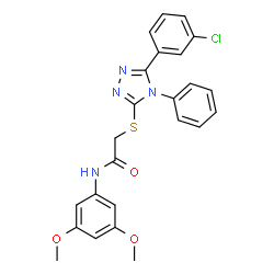 ChemSpider 2D Image | 2-{[5-(3-Chlorophenyl)-4-phenyl-4H-1,2,4-triazol-3-yl]sulfanyl}-N-(3,5-dimethoxyphenyl)acetamide | C24H21ClN4O3S