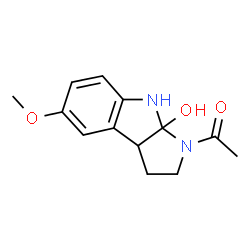 ChemSpider 2D Image | Pyrrolo(2,3-b)indol-8a(1H)-ol, 1-acetyl-2,3,3a,8-tetrahydro-5-methoxy- | C13H16N2O3