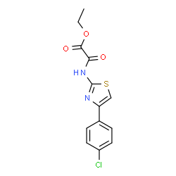 ChemSpider 2D Image | Ethyl {[4-(4-chlorophenyl)-1,3-thiazol-2-yl]amino}(oxo)acetate | C13H11ClN2O3S