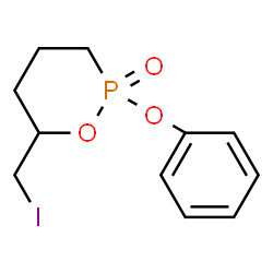 ChemSpider 2D Image | 6-(Iodomethyl)-2-phenoxy-1,2-oxaphosphinane 2-oxide | C11H14IO3P