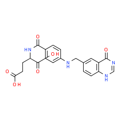 ChemSpider 2D Image | N-(4-{[(4-hydroxyquinazolin-6-yl)methyl]amino}benzoyl)glutamic acid | C21H20N4O6