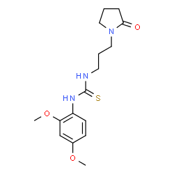 ChemSpider 2D Image | 1-(2,4-Dimethoxyphenyl)-3-[3-(2-oxo-1-pyrrolidinyl)propyl]thiourea | C16H23N3O3S