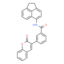 ChemSpider 2D Image | N-(1,2-dihydroacenaphthylen-5-yl)-3-(2-oxochromen-3-yl)benzamide | C28H19NO3