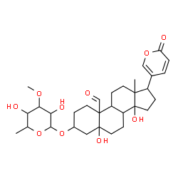ChemSpider 2D Image | 3-[(6-Deoxy-3-O-methylhexopyranosyl)oxy]-5,14-dihydroxy-19-oxobufa-20,22-dienolide | C31H44O10