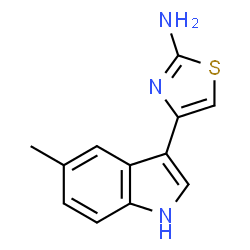 ChemSpider 2D Image | 4-(5-Methyl-1H-indol-3-yl)thiazol-2-amine | C12H11N3S