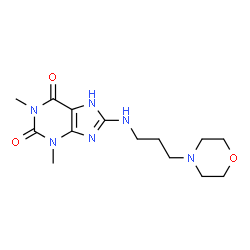 ChemSpider 2D Image | 1,3-dimethyl-8-[(3-morpholin-4-ylpropyl)amino]-3,7-dihydro-1H-purine-2,6-dione | C14H22N6O3