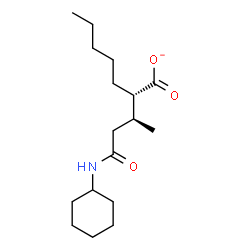 ChemSpider 2D Image | (2S)-2-[(2S)-4-(Cyclohexylamino)-4-oxo-2-butanyl]heptanoate | C17H30NO3