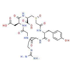 ChemSpider 2D Image | (3R,6S,12S,15R)-12-(3-carbamimidamidopropyl)-6-(carboxymethyl)-15-(4-hydroxybenzyl)-5,8,11,14,17-pentaoxo-1-thia-4,7,10,13,16-pentaazacyclooctadecane-3-carboxylic acid 1-oxide | C26H36N8O11S