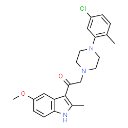 ChemSpider 2D Image | 2-[4-(5-Chloro-2-methylphenyl)-1-piperazinyl]-1-(5-methoxy-2-methyl-1H-indol-3-yl)ethanone | C23H26ClN3O2