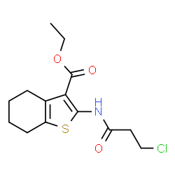 ChemSpider 2D Image | Ethyl 2-[(3-chloropropanoyl)amino]-4,5,6,7-tetrahydro-1-benzothiophene-3-carboxylate | C14H18ClNO3S
