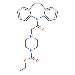 ChemSpider 2D Image | Ethyl 4-[2-(10,11-dihydro-5H-dibenzo[b,f]azepin-5-yl)-2-oxoethyl]-1-piperazinecarboxylate | C23H27N3O3