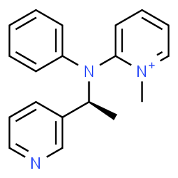 ChemSpider 2D Image | 1-Methyl-2-{phenyl[(1S)-1-(3-pyridinyl)ethyl]amino}pyridinium | C19H20N3