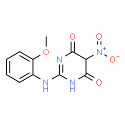 ChemSpider 2D Image | 2-[(2-Methoxyphenyl)amino]-5-nitro-4,6(1H,5H)-pyrimidinedione | C11H10N4O5
