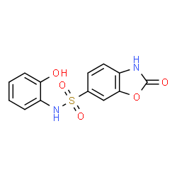 ChemSpider 2D Image | N-(2-Hydroxyphenyl)-2-oxo-2,3-dihydro-1,3-benzoxazole-6-sulfonamide | C13H10N2O5S