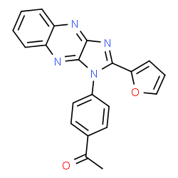 ChemSpider 2D Image | 1-{4-[2-(2-Furyl)-1H-imidazo[4,5-b]quinoxalin-1-yl]phenyl}ethanone | C21H14N4O2