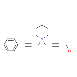 ChemSpider 2D Image | 1-(4-Hydroxy-but-2-ynyl)-1-(3-phenyl-prop-2-ynyl)-piperidinium | C18H22NO