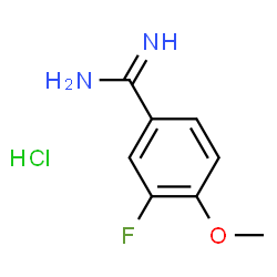 ChemSpider 2D Image | 3-Fluoro-4-methoxybenzenecarboximidamide hydrochloride (1:1) | C8H10ClFN2O