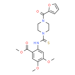 ChemSpider 2D Image | Methyl 2-({[4-(2-furoyl)piperazin-1-yl]carbothioyl}amino)-4,5-dimethoxybenzoate | C20H23N3O6S