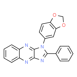 ChemSpider 2D Image | 1-(1,3-Benzodioxol-5-yl)-2-phenyl-1H-imidazo[4,5-b]quinoxaline | C22H14N4O2