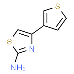 ChemSpider 2D Image | 4-(3-Thienyl)-1,3-thiazol-2-amine | C7H6N2S2