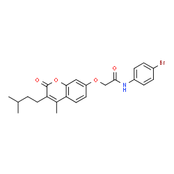 ChemSpider 2D Image | N-(4-Bromophenyl)-2-{[4-methyl-3-(3-methylbutyl)-2-oxo-2H-chromen-7-yl]oxy}acetamide | C23H24BrNO4
