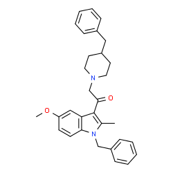 ChemSpider 2D Image | 1-(1-Benzyl-5-methoxy-2-methyl-1H-indol-3-yl)-2-(4-benzyl-1-piperidinyl)ethanone | C31H34N2O2