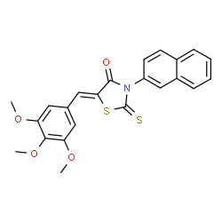 ChemSpider 2D Image | (5Z)-3-(2-Naphthyl)-2-thioxo-5-(3,4,5-trimethoxybenzylidene)-1,3-thiazolidin-4-one | C23H19NO4S2