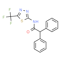 ChemSpider 2D Image | 2,2-Diphenyl-N-[5-(trifluoromethyl)-1,3,4-thiadiazol-2-yl]acetamide | C17H12F3N3OS