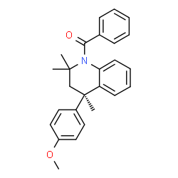 ChemSpider 2D Image | [(4R)-4-(4-Methoxyphenyl)-2,2,4-trimethyl-3,4-dihydro-1(2H)-quinolinyl](phenyl)methanone | C26H27NO2
