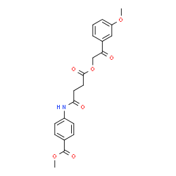 ChemSpider 2D Image | METHYL 4-{4-[2-(3-METHOXYPHENYL)-2-OXOETHOXY]-4-OXOBUTANAMIDO}BENZOATE | C21H21NO7