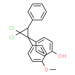 ChemSpider 2D Image | 4-[2,2-Dichloro-1-(4-methoxyphenyl)-3-phenylcyclopropyl]phenol | C22H18Cl2O2
