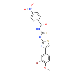 ChemSpider 2D Image | N-{[4-(3-Bromo-4-methoxyphenyl)-1,3-thiazol-2-yl]carbamothioyl}-4-nitrobenzamide | C18H13BrN4O4S2
