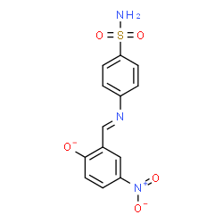 ChemSpider 2D Image | 4-Nitro-2-{(E)-[(4-sulfamoylphenyl)imino]methyl}phenolate | C13H10N3O5S
