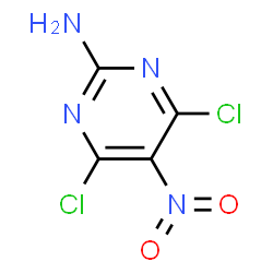 ChemSpider 2D Image | 4,6-Dichloro-5-nitro-2-pyrimidinamine | C4H2Cl2N4O2