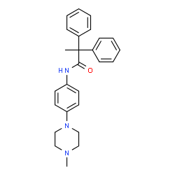 ChemSpider 2D Image | N-[4-(4-Methyl-1-piperazinyl)phenyl]-2,2-diphenylpropanamide | C26H29N3O