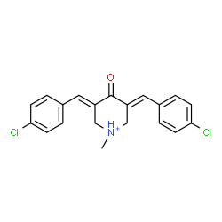 ChemSpider 2D Image | (3E,5E)-3,5-Bis(4-chlorobenzylidene)-1-methyl-4-oxopiperidinium | C20H18Cl2NO