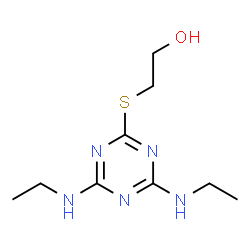 ChemSpider 2D Image | 2-{[4,6-Bis(ethylamino)-1,3,5-triazin-2-yl]sulfanyl}ethanol | C9H17N5OS
