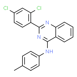ChemSpider 2D Image | 2-(2,4-Dichlorophenyl)-N-(4-methylphenyl)-4-quinazolinamine | C21H15Cl2N3