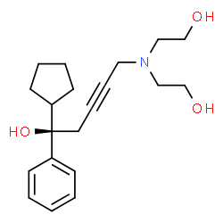 ChemSpider 2D Image | (1R)-5-[Bis(2-hydroxyethyl)amino]-1-cyclopentyl-1-phenyl-3-pentyn-1-ol | C20H29NO3