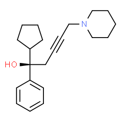 ChemSpider 2D Image | (1R)-1-Cyclopentyl-1-phenyl-5-(1-piperidinyl)-3-pentyn-1-ol | C21H29NO