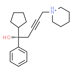 ChemSpider 2D Image | 1-[(5S)-5-Cyclopentyl-5-hydroxy-5-phenyl-2-pentyn-1-yl]piperidinium | C21H30NO