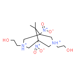 ChemSpider 2D Image | 3,7-Bis(2-hydroxyethyl)-9,9-dimethyl-1,5-dinitro-3,7-diazoniabicyclo[3.3.1]nonane | C13H26N4O6
