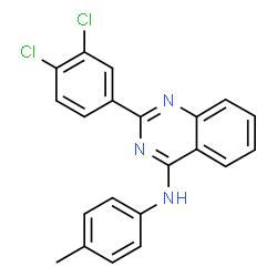 ChemSpider 2D Image | 2-(3,4-Dichlorophenyl)-N-(4-methylphenyl)-4-quinazolinamine | C21H15Cl2N3